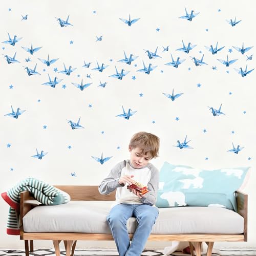 Vinilo Decorativo Kazova Origami Crane 128 Piezas Azul miniatura 4