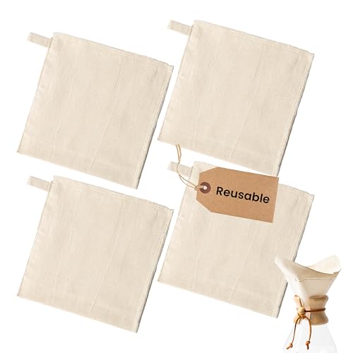 IMPRESA Reusable Cotton Coffee Filters (Pack of 4)