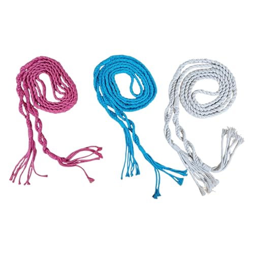 Braided Tassel Knotted Belt for Women, Adjustable Cotton Wrap Belts, Handmade Boho Macrame Waist Sash for Midi Dresses, Robes, Shirts, Caftans, Utility Basic Accessories, Woven Cord Wide Belt