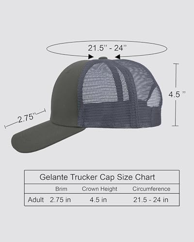Image of Gelante Mesh Trucker Baseball Cap Snapback Hat Structured Front Panel