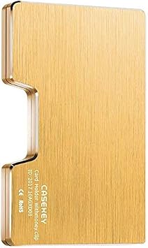 ausuky Portable Credit Card Holder Money Clip Wallet Aluminum Alloy Wallet Money Clip