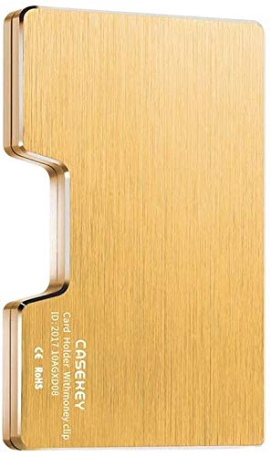 ausuky Portable Credit Card Holder Money Clip Wallet Aluminum Alloy Wallet Money Clip