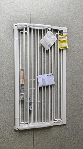 keny 51' Extra Tall Cat Gate for Doorway, 29.7'-46' Wide Baby Gate, Pressure Mounted Easy Walk Through Pet Gate, White