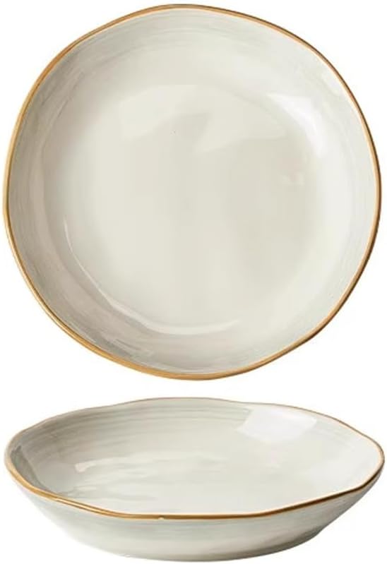 セラミックプレート - 10枚セット - デザート、サラダ、前菜、小さなディナーなどに。電子レンジ、オーブン、食器洗い機対応、傷に強