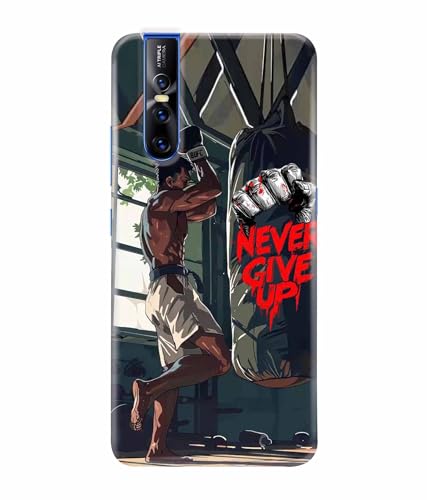 Image of Never Give Up Motivation Quotes Printed Hard Back Case Cover & Compatible for Vivo V15 Pro (Multicolor) - D1809