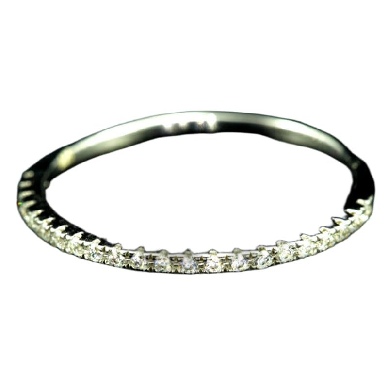 Alliance demi-éternité argent 925 bague anti-ternissement pierre CZ