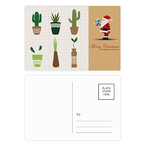 Cartes postales cactus Père Noël pour sublimer un pot de plante triste en hiver