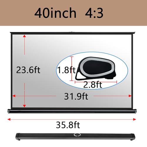 Pantalla de proyección portátil de 40 pulgadas 4:3 miniatura 7