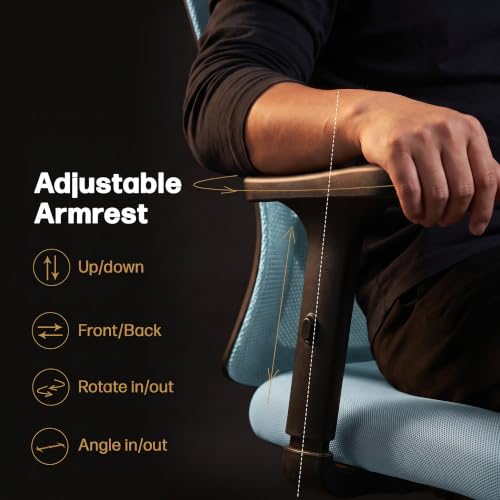 Image of DROGO Ergonaut Ergonomic Office Chair for Work from Home | Computer Chair with 2D Headrest, Armrests & Adjustable Lumbar Support | Breathable Mesh with 120 Recline, 1-Year Warranty (Blue & Blue)