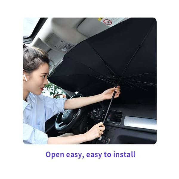 Tesla Model 3/Y Sunshade Car Windshield Sunshade Umbrella Especially for Tesla Model 3/Y Sunshade Foldable Umbrella 180Â° Rotation Bendable Shaft Foldable Suitable for Most Cars(55in''x 30in'')