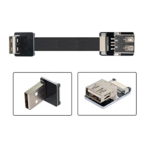 NFHK Down Angled USB 2.0 Type-A Male to Female Extension Data Flat Slim FPC Cable for FPV & Disk & Scanner & Printer 200cm - Image 3
