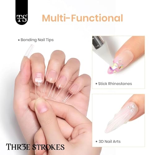 Image of Bolt Bee 3-in-1 Gel Nail Glue 15ml - Long-Lasting UV Extension Glue for Clear Acrylic Nails, False Nail Tips & Press-On Nails,Nail Repair Treatment | Multifunctional Nail Tool For Salon