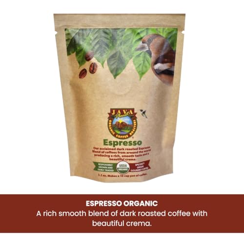Java Planet, Coffee Gift Basket Sampler Set, for Coffee Lovers: Low Acid Organic Beans: Whole Bean, Mold-Free & Stomach Friendly - Arabica Gourmet, 1.32 LBs (19.2 oz) packaged in 6 Bags Each 3.2 oz
