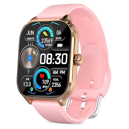 Image of GameSir H9 Smartwatch with Long Battery Life, 2.01 inch High-Resolution Screen, Bluetooth Calling, IP68 Waterproof, TFT Display, Luxury Design for Men & Women (Pink)