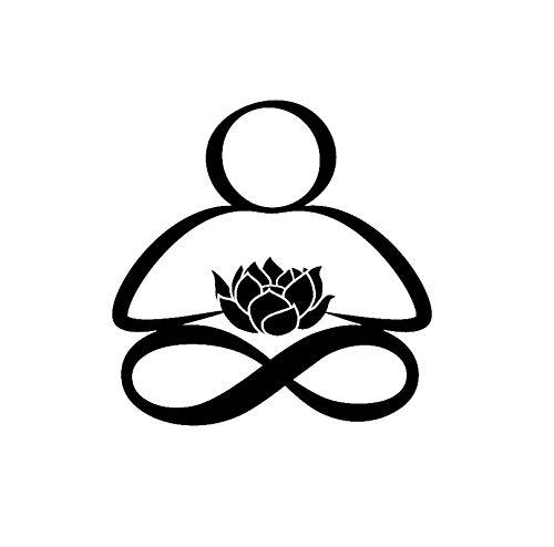 Makarios Infinity Position Lotus Flower Meditate MKR Decal Vinyl Sticker |Cars Trucks Vans Walls Laptop|Black|5.5 x 5.6 in|MKR1976