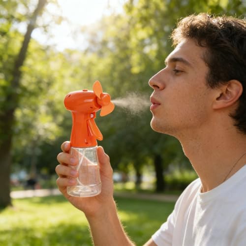 Ventilateur de refroidissement manuel tête rotative pour vider la chaleur en camping adulte