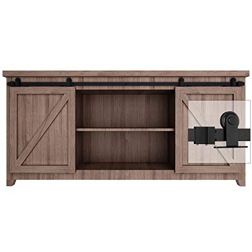 EaseLife 6 FT Super Mini Top Mount Double Door Sliding Barn Door Hardware