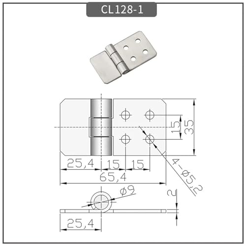 Charnière pliante acier inoxydable 304 pour porte de meuble