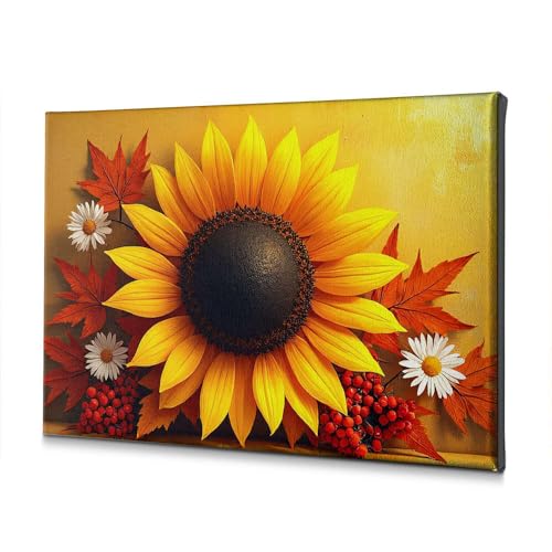 Décoration murale salon tournesol pour raviver un mur blanc triste 40x60