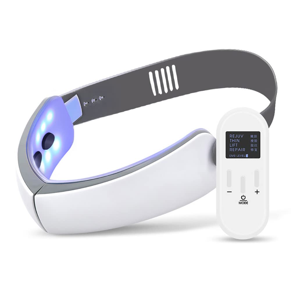 TPARIS V-Shape Slimming Face Massager, Vibration Face Tightening Lifting Massager with Remote Control, 5 Modes, 6 EMS Micro Currents, for Skin Lifting Tightening Anti-Wrinkles Beauty