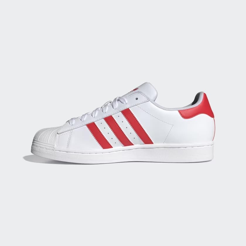 adidas Originals Men's Superstar Shoes, Cloud White/Better Scarlet/Cloud White, US 10.5 M - Image 3