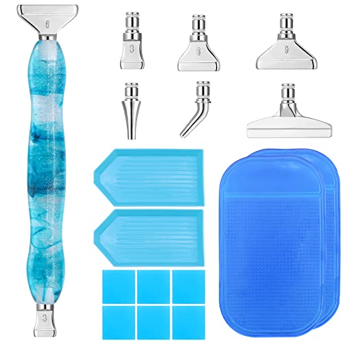 17 Pcs Diamond Painting Pens Kits SPOKKI Diamond Painting 5D Accessories Diamond Art Pens for DIY Crafts Painting Cross-Stitch Nail Art (Blue)