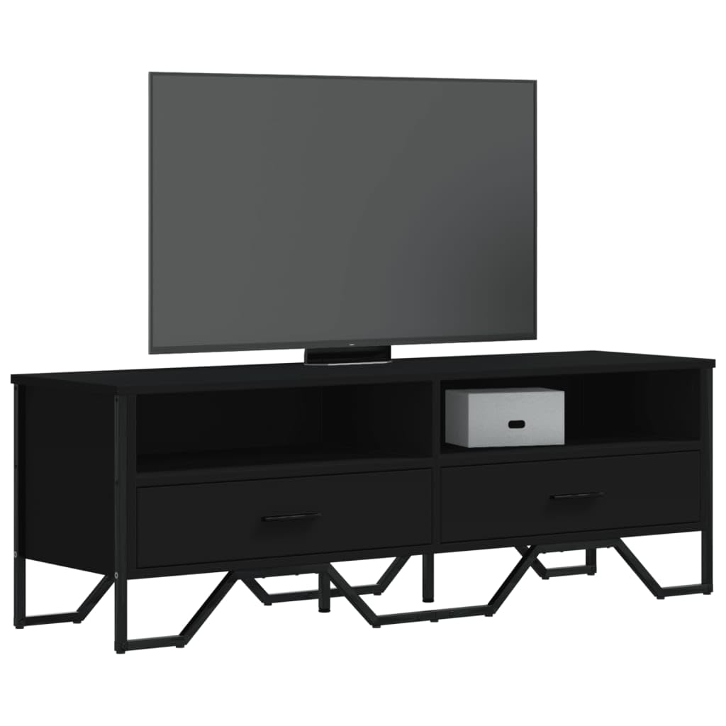 vidaXL Mobile Porta TV Nero 122x34x41 cm in Legno Multistrato, supporto TV, mobile HiFi, consolle TV, credenza TV, mobile dispositivi multimediali