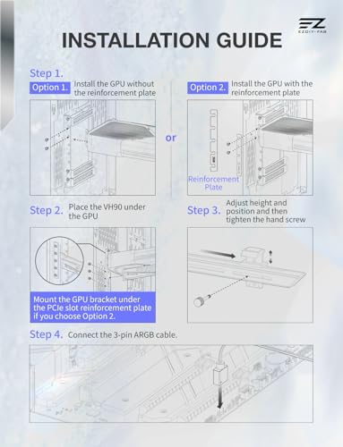 Support de carte graphique ARGB EZDIY-FAB blanc, la protection essentielle pour GPU - 5
