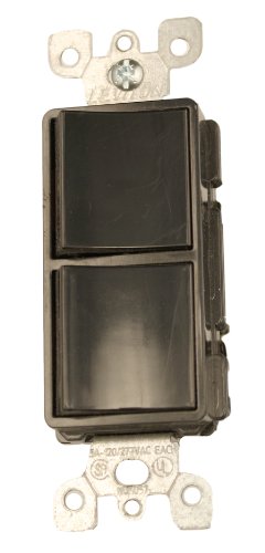 Leviton5641-E 15 Amp, 120/277 Volt, Decora Single-Pole / 3-Way AC Combination Switch, Commercial Grade, Grounding, Black