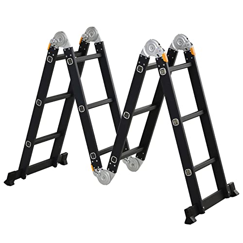 DURHAND Scala in Alluminio Nera 5 in 1