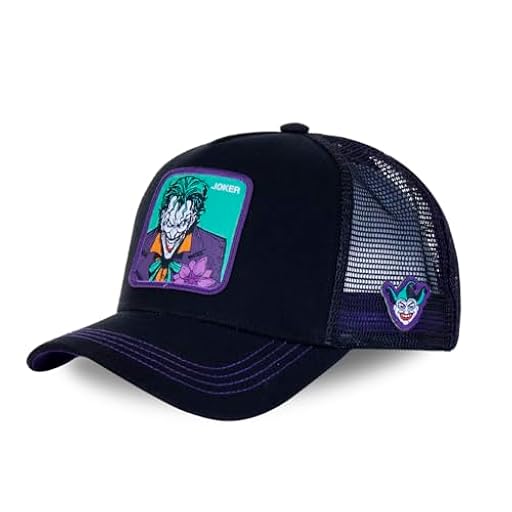 [ X ] CAPSLAB Gorra para Hombre y Mujer, Joker, Gorra Trucker, DC Comics, Ajustable y Original, Negro, Talla TU, Negro, Talla única | Ya disponible en tu tienda friki favorita! En mundofriki.es!