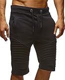 MADE IN TURKEY Leif Nelson Herren Kurze Hose Shorts Sweatshorts LN9025; Größe M, Schwarz