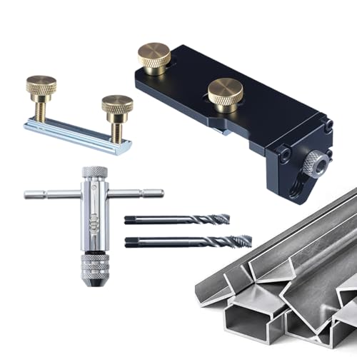 アルミプロファイルドリルガイド | アルミニウムエクストルージョン用アクセサリー,精密位置決めカッター タップアシスタントレーリング 製造・設置・ケーブル作業・木工・金属加工用