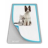 Bartuke Pee Pad Holder for Dogs, 34' x 22' Silicone Pee Tray Mat Leak-Proof, High Edge, No Spill Pet Pad Holder for Puppy, Cat, Rabbit, Training Pads for Floor Protection, No Pee Pads (Light Grey)
