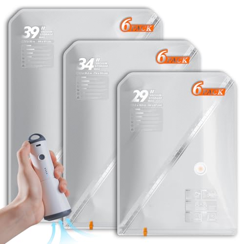 Vacbird Vacuum Seal Bags for Clothing with Rechargeable Cordless Pump, 18 Pack Vacuum Storage Space Saver Bags, Compression Packing for Clothes Bedding Blanket Pillows Comforters Luggage Travel