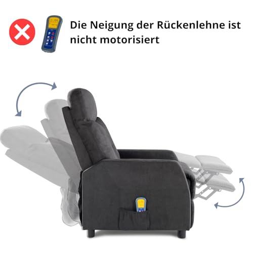 LEADZM Relaxsessel Fernsehsessel mit Manuell Liegefunktion, Verstellbarer Rückenlehne und Massage Wärmefunktion für Wohnzimmer und Schlafzimmer – Bild 4
