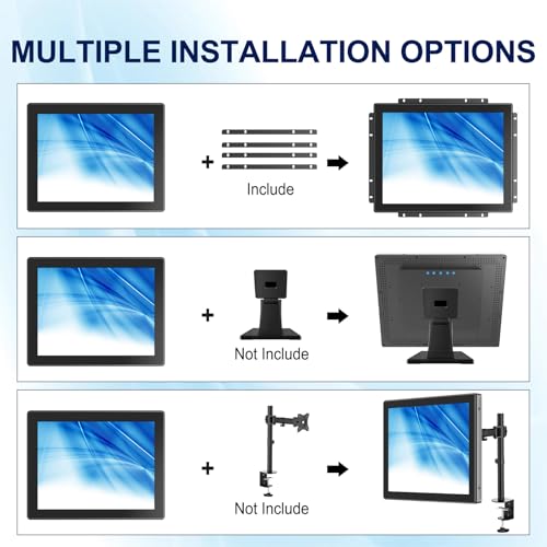 Image of 1024x800 Industrial Touch Display with 10-Point Multi-Touch,15 Inch Open Frame Touch Screen Monitor, 10-Point Metal Housing HD-MI VGA Input for Industrial Automation Control