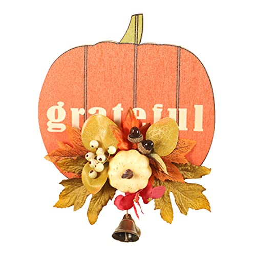Citrouille d'automne et feuille d'érable en bois pour un accueil familial et chaleureux