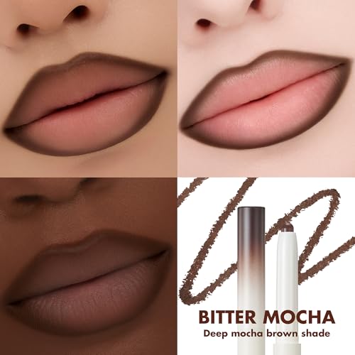 Image of rom&nd LIP MATE PENCIL 08 Bitter Mocha | Precision Lip Liner for Natural Overlining & Contouring | Semi-Matte, Smudge-Proof, Built-in Blending Brush