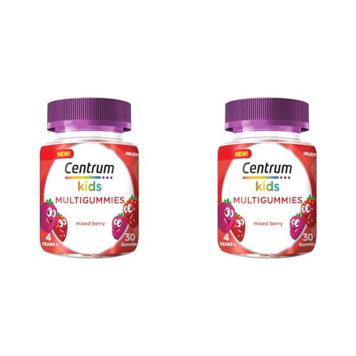 Centrum Multivitamins Mixed Berry for Kids Immunity Support, 10 Essential Nutrients Includes Vitamin C and D, 30 Chewable Multigummies (Pack of 2)