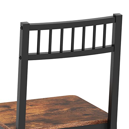 Bigbiglife Dining Table Set For 4, Modern Kitchen Table And 2 Chairs With 1 Bench, Wood Dining Room Set With 2 Storage Racks And 4 S-Hooks For Small Space Home Kitchen, Rustic Brown #TOP7