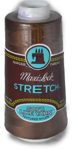 A&E Maxi Lock Stretch Textured Nylon Brown Serger Thread MWN-32065 miniatura 1