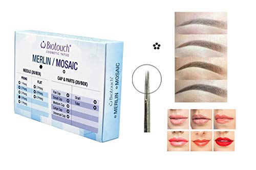 Biotouch 5 Prong Deluxe Merlin Machine Round Needles 20 Pcs Permanent Makeup Bio Touch Tattoo Ink #TOP2