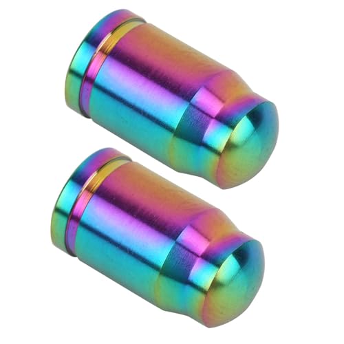 2 Pcs Titanium Alloy Bike Valve Cap, Bicycle Tire Valve Dust Cover, Arc Edge Design with Rubber Seal for Road Bikes, Enhanced Air Tightness and Fade Resistant Colors ((Beautiful Mouth, Colorful)) miniatura 4