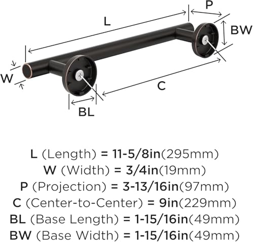 Image of Amerock Arrondi 9 inch Oil-Rubbed Bronze Towel Bar