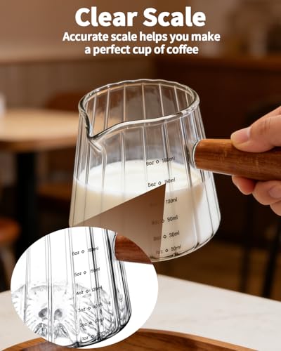 Set de 4 vasos para espresso de 6 oz con mango de madera miniatura 4