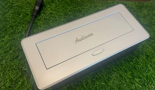 Image of Audiovan Hydraulic Cable Cubby Pop Up Conference Box, Cable Manager Socket Electrical Box With 3 Power Socket and 2 USB socket C type Charger (Silver popup box 3 Power+ 2 USB (A+C TYPE)