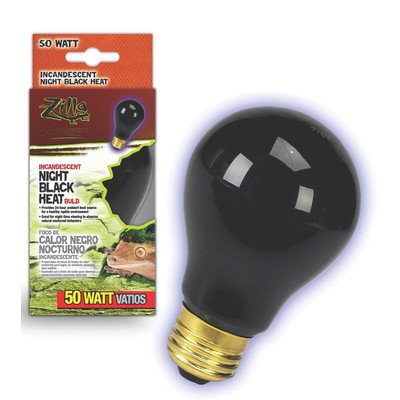 Zilla Night Black Heat Incandescent Bulb for Reptiles [Set of 2] Watt: 75 Watts