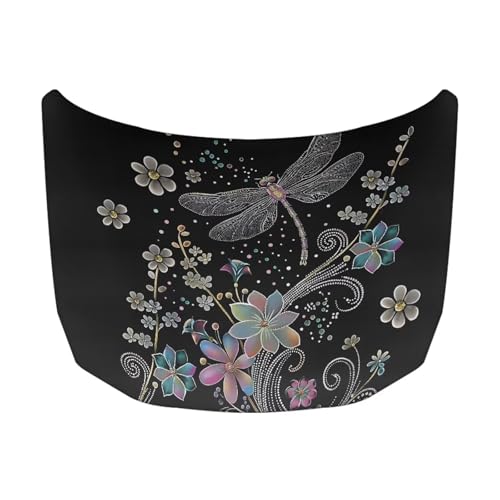 Image of Dragonfly Car Hood Cover Polyester,Engine Protection Cover,Elastic Fabrics Can be Washed,Car Bonnet Banne