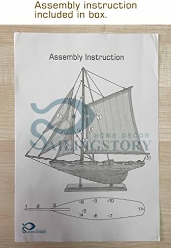 SAILINGSTORY Wooden Sailboat Decoration Sailboat Model Boat Decoration Ship Model Sailboat Ivory Antique Finish